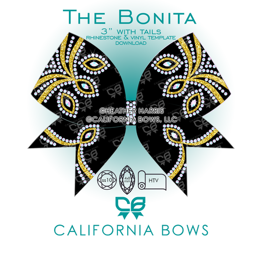 Bonita 3" Bow Rhinestone Vinyl Template Download
