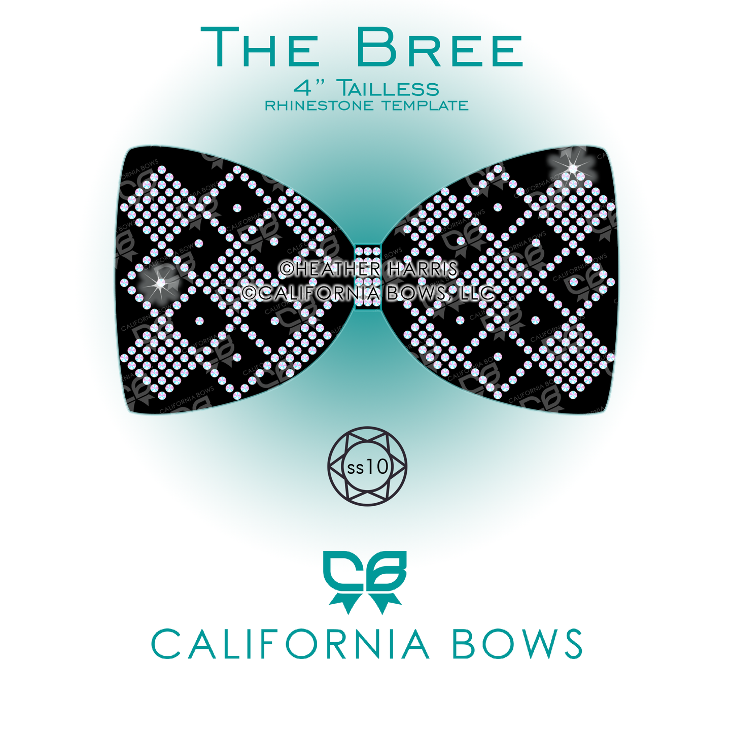Bree 4" Tailless Bow Rhinestone Template Download