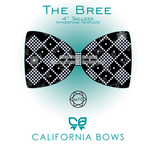 Bree 4" Tailless Bow Rhinestone Template Download