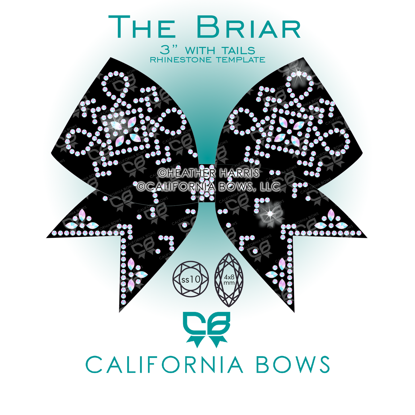 Briar 3" Bow Rhinestone Template Download