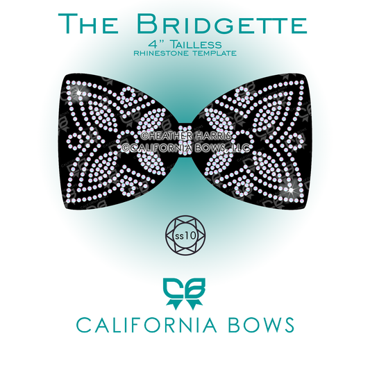 Bridgette 4" Tailless Bow Rhinestone Template Download