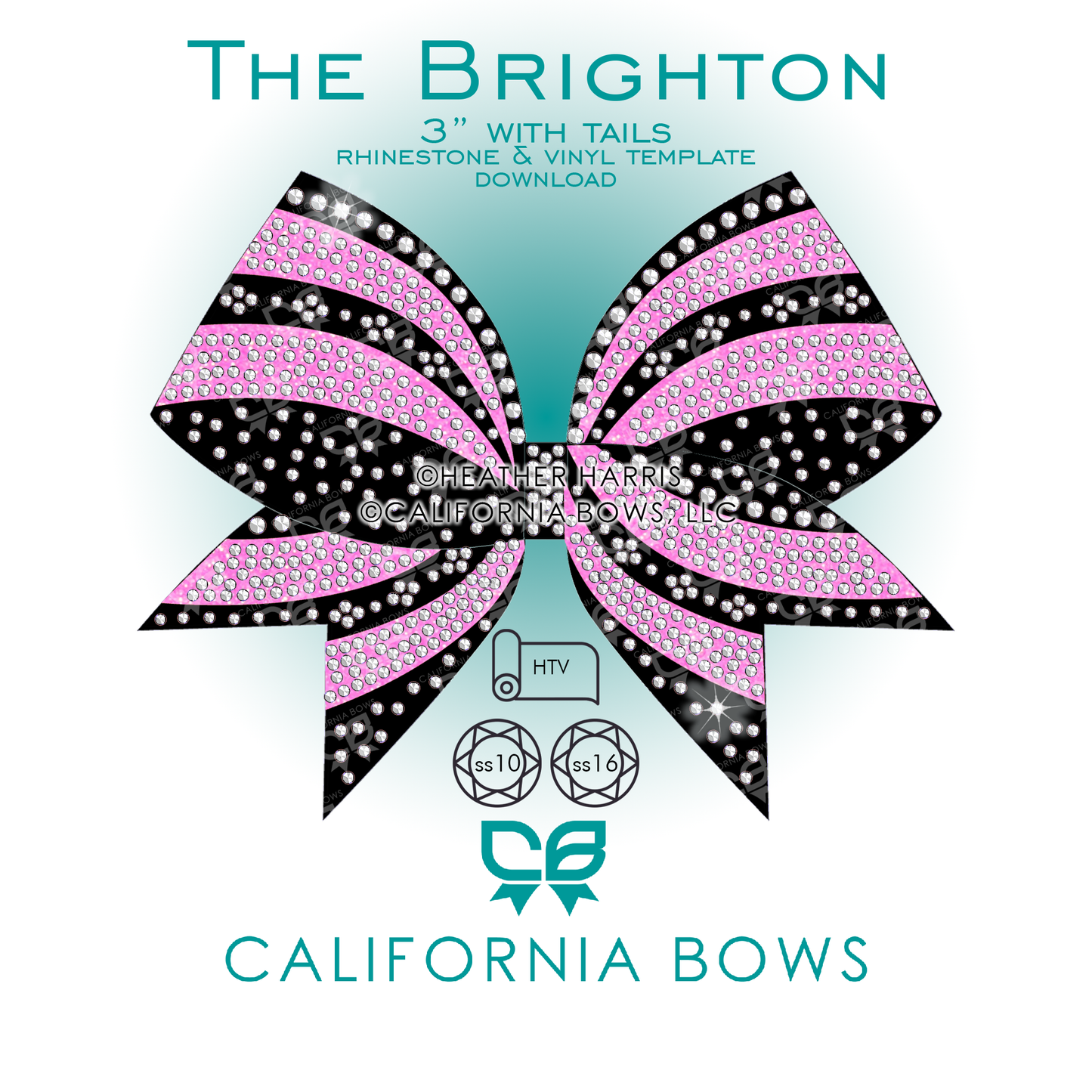 Brighton 3" Bow Rhinestone Vinyl Template Download