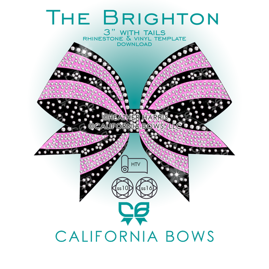Brighton 3" Bow Rhinestone Vinyl Template Download
