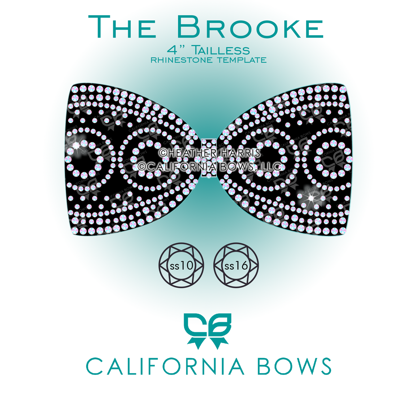 Brooke 4" Tailless Bow Rhinestone Template Download