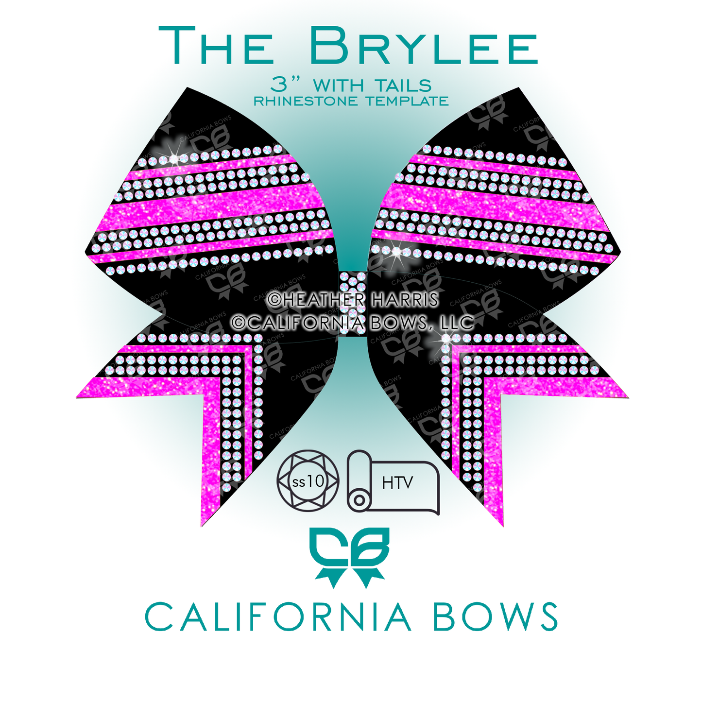 Brylee 3" Bow Rhinestone Vinyl Template Download