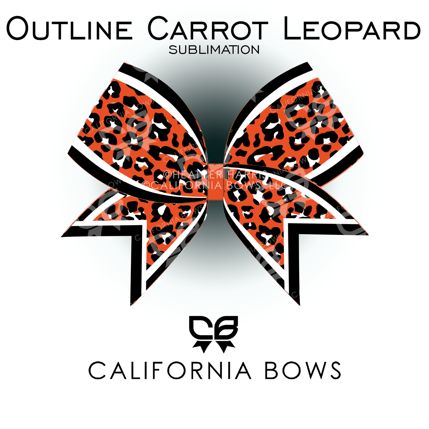 Carrot Orange Leopard Cheetah Bow Sublimation Download PNG