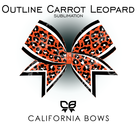 Carrot Orange Leopard Cheetah Bow Sublimation Download PNG