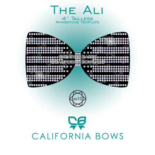 Ali 4" Tailless Bow Rhinestone Template Download