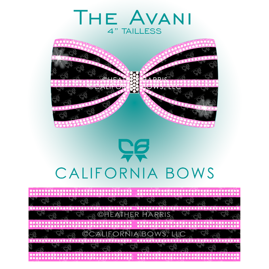 Avani 4" Tailless Bow Rhinestone Template Download