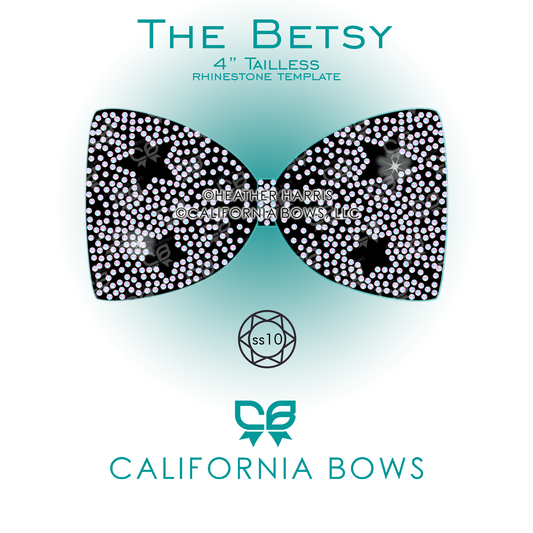 Betsy 4" Tailless Bow Rhinestone Template Download