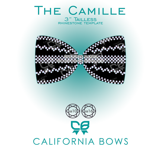 Camille 3" Tailless Bow Rhinestone Template Download