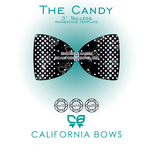 Candy 3" Tailless Bow Rhinestone Template Download