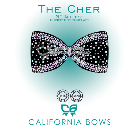 Cher 3" Tailless Bow Rhinestone Template Download
