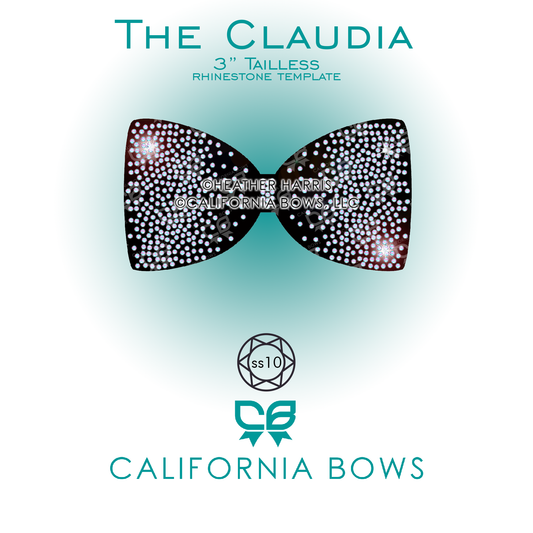 Claudia 3" Tailless Bow Rhinestone Template Download
