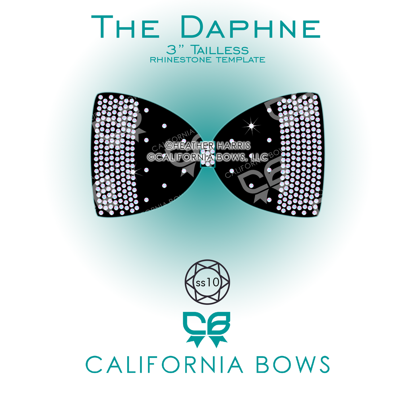 Daphne 3" Tailless Bow Rhinestone Template Download