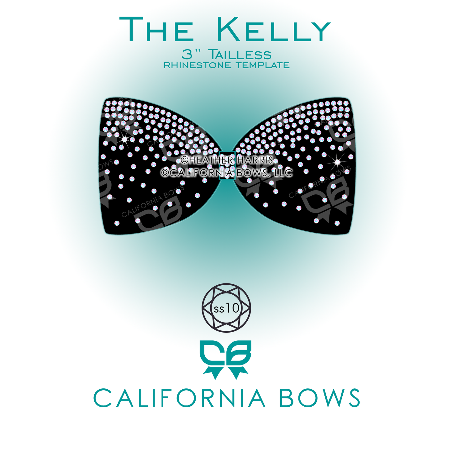 Kelly 3" Tailless Bow Rhinestone Template Download