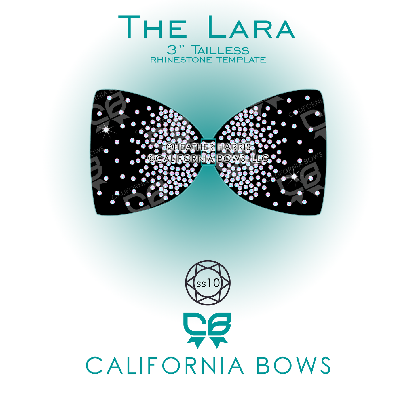 Lara 3" Tailless Bow Rhinestone Template Download