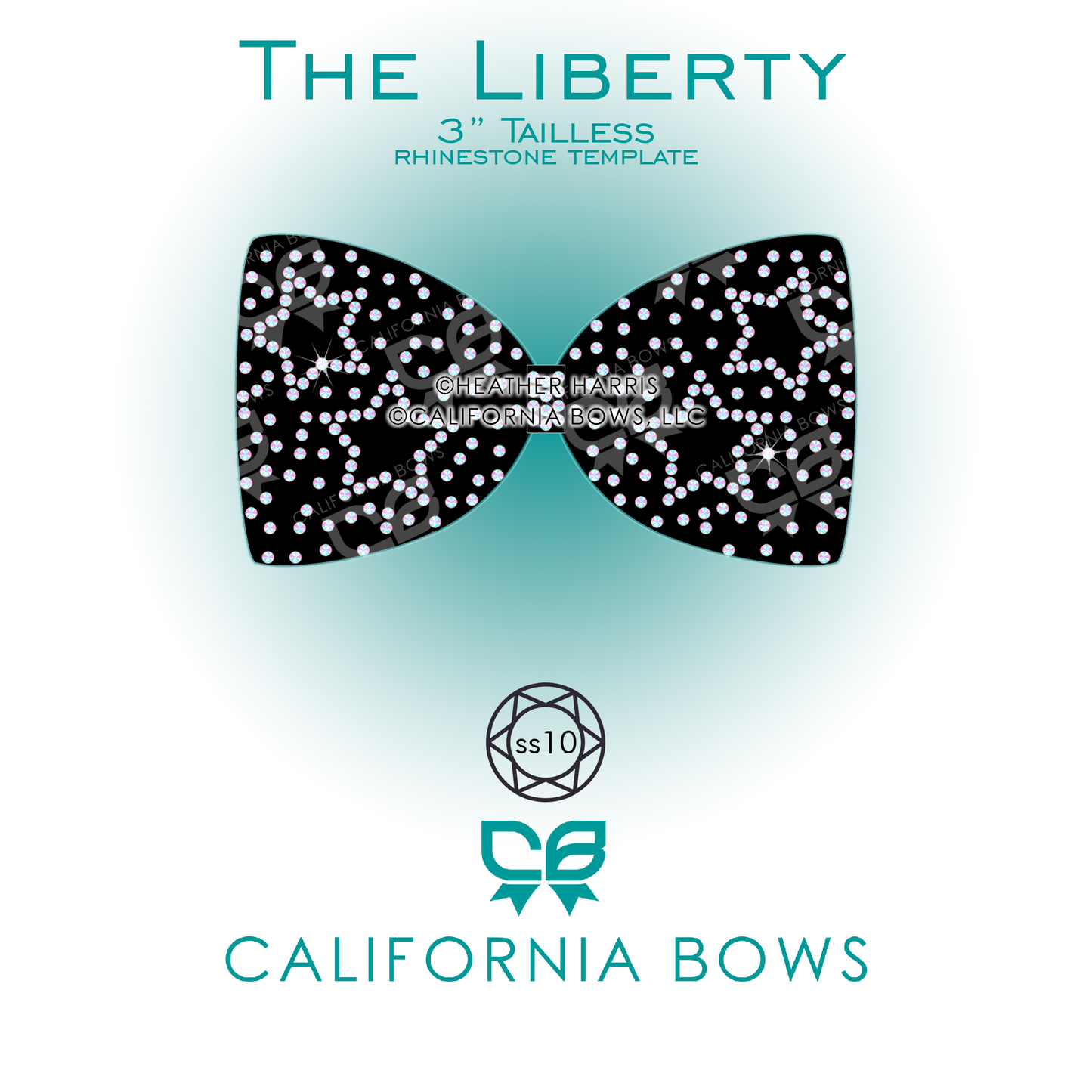 Liberty 3" Tailless Bow Rhinestone Template Download