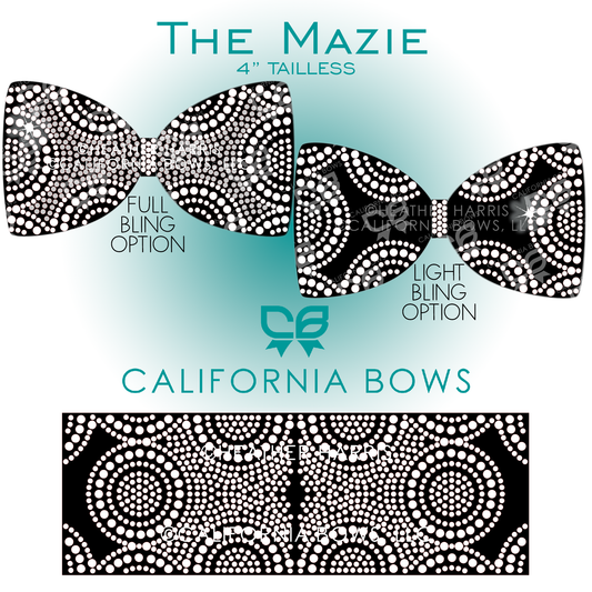 Mazie 4" Tailless Bow Rhinestone Template Download