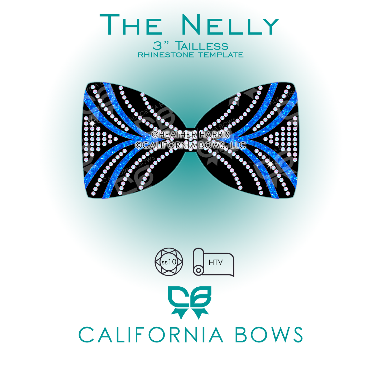 Nelly 3" Tailless Bow Rhinestone and Vinyl Template Download