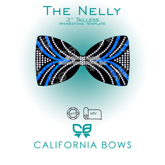 Nelly 3" Tailless Bow Rhinestone and Vinyl Template Download