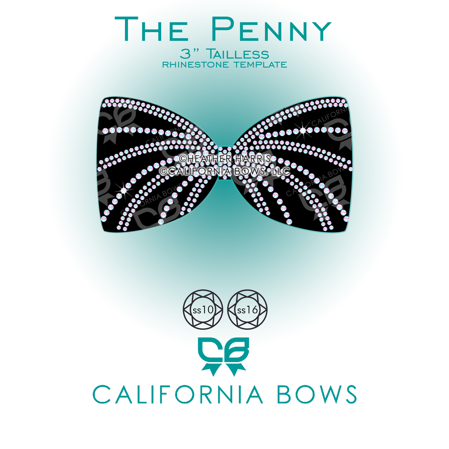 Penny 3" Tailless Bow Rhinestone Template Download
