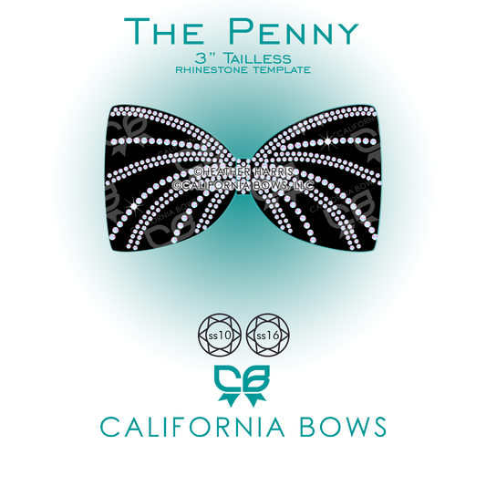Penny 3" Tailless Bow Rhinestone Template Download