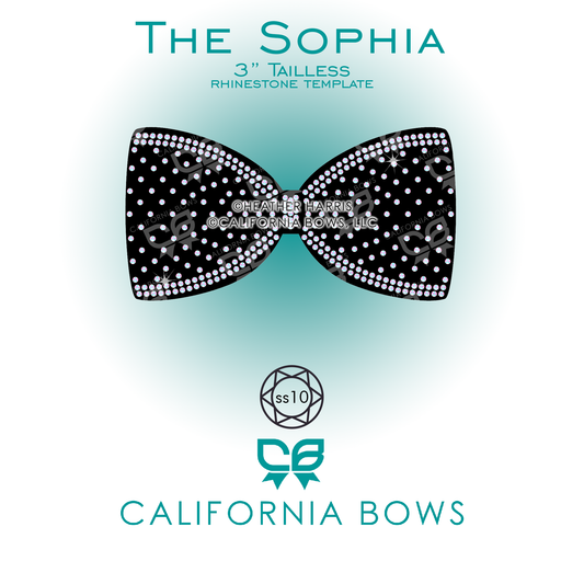 Sophia 3" Tailless Bow Rhinestone Template Download