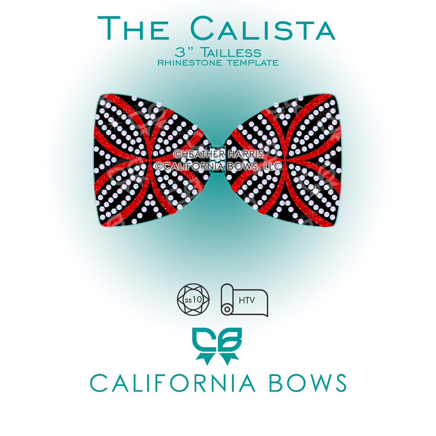 Calista 3" Tailless Bow Rhinestone & Vinyl Template Download
