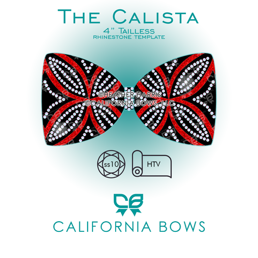 Calista 4" Tailless Bow Rhinestone & Vinyl Template Download