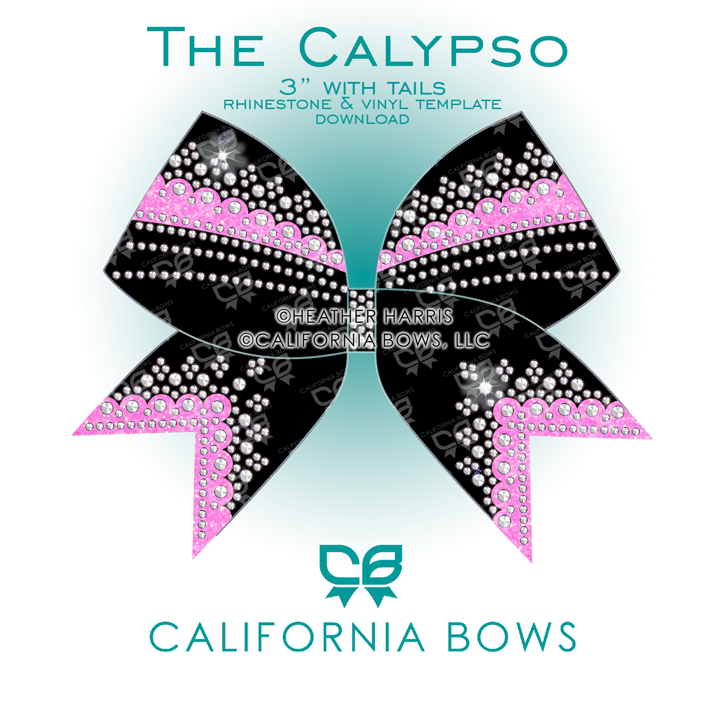 Calypso 3" Bow Rhinestone Vinyl Template Download