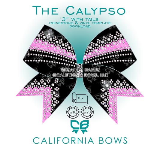 Calypso 3" Bow Rhinestone Vinyl Template Download