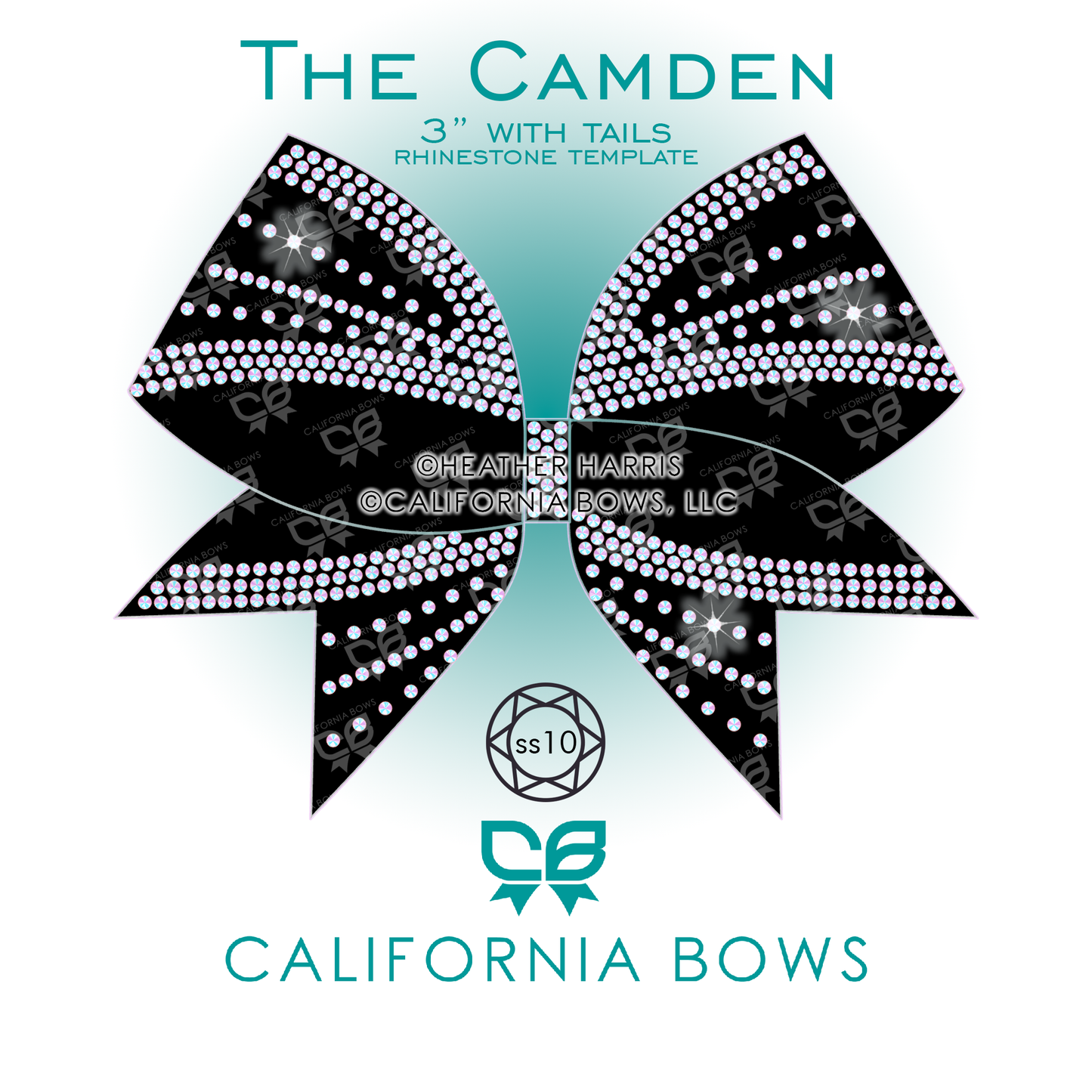 Camden 3" Bow Rhinestone Template Download