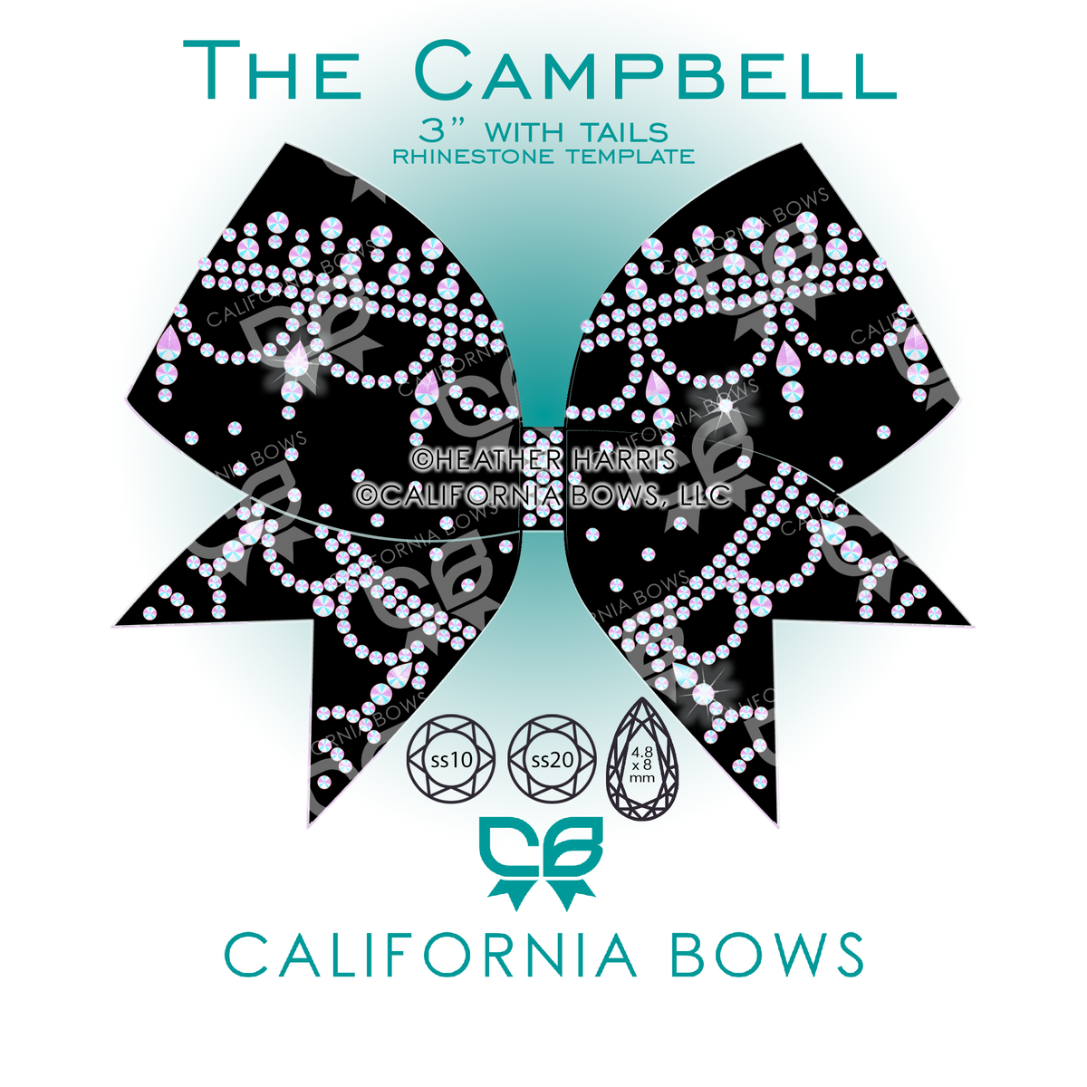 Campbell 3" Bow Rhinestone Template Download