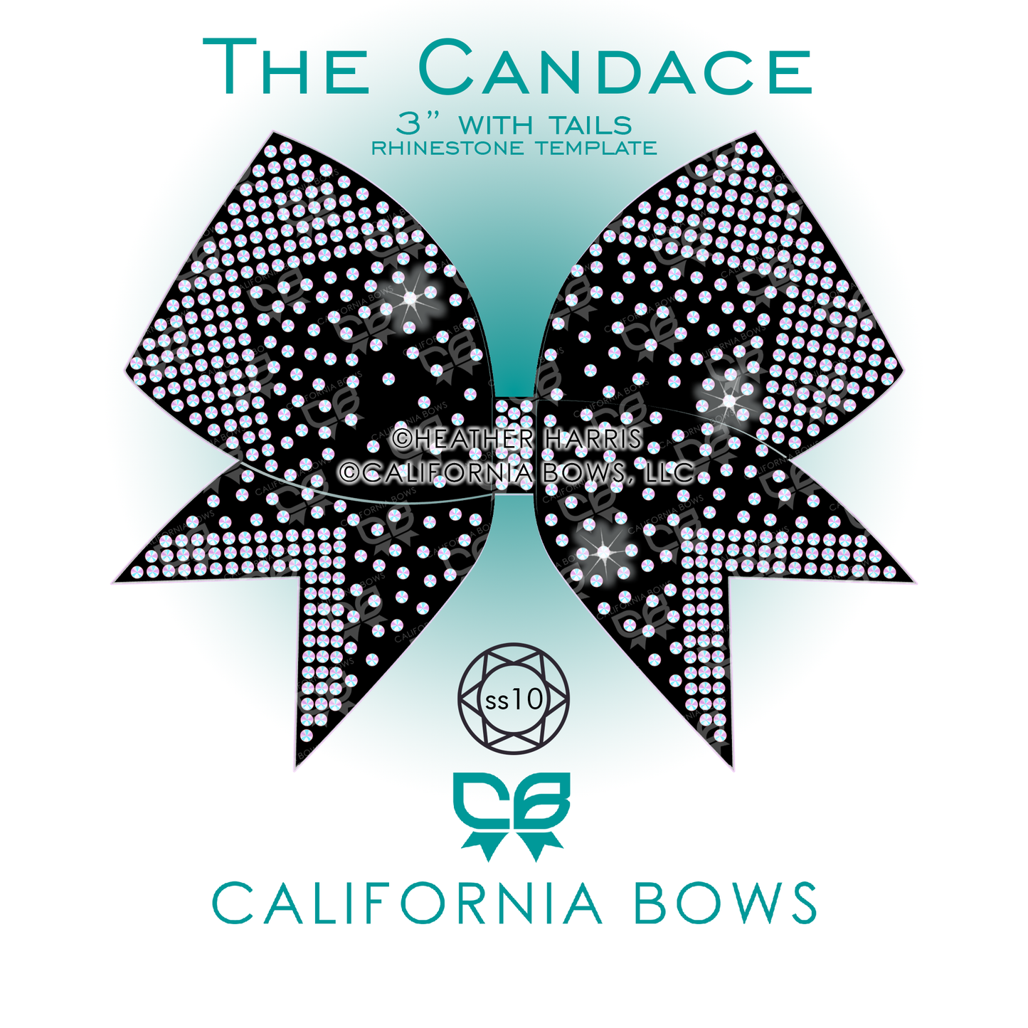 Candace 3" Bow Rhinestone Template Download