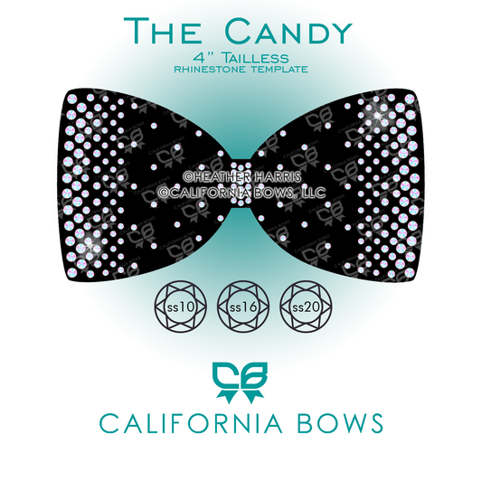 Candy 4" Tailless Bow Rhinestone Template Download
