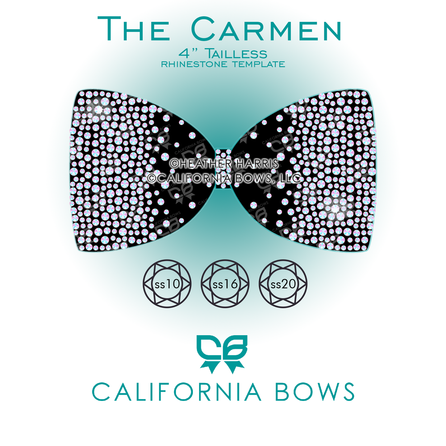 Carmen 4" Tailless Bow Rhinestone Template Download