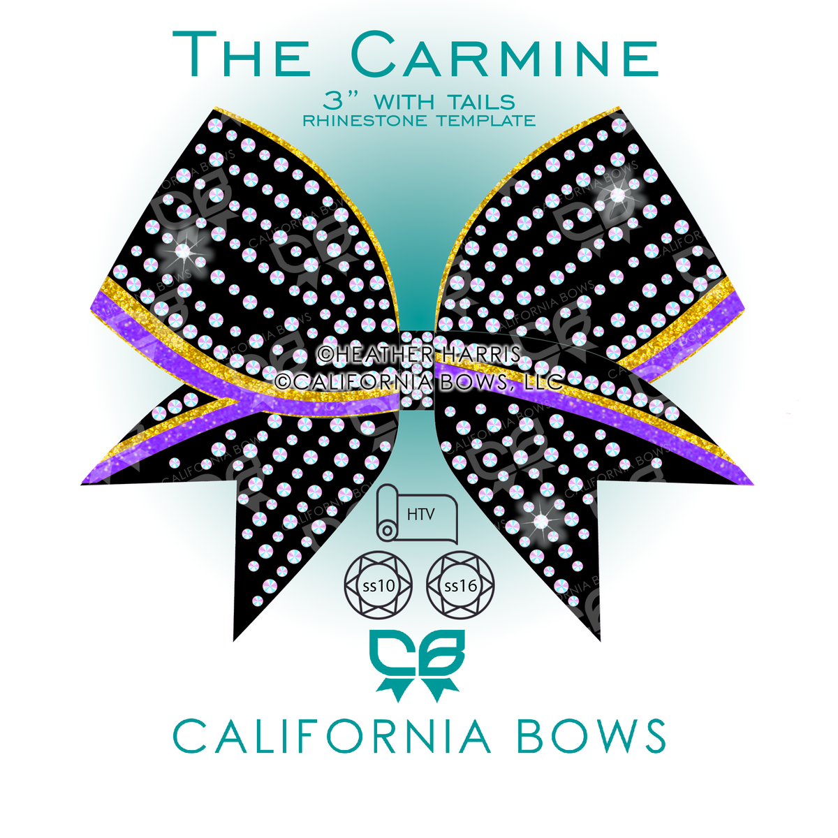 Carmine 3" Bow Rhinestone Template Download