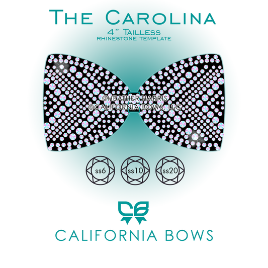 Carolina 4" Tailless Bow Rhinestone Template Download