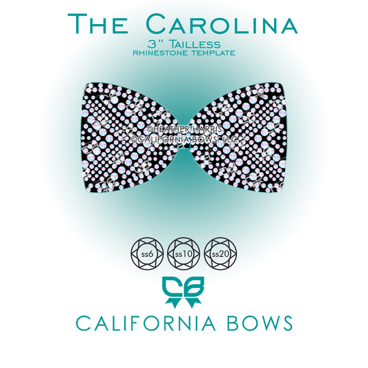 Carolina 3" Tailless Bow Rhinestone Template Download