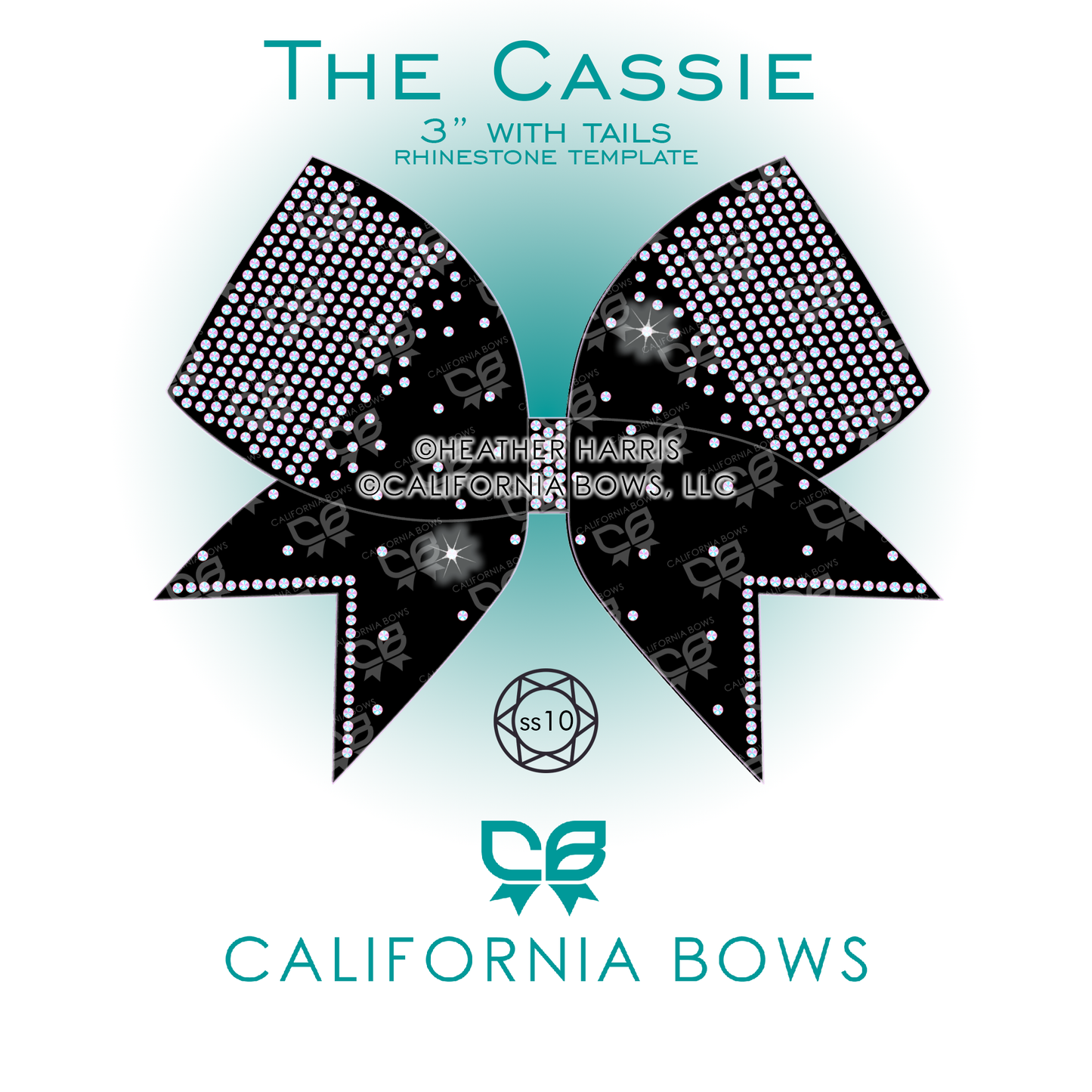 Cassie 3" Bow Rhinestone Template Download