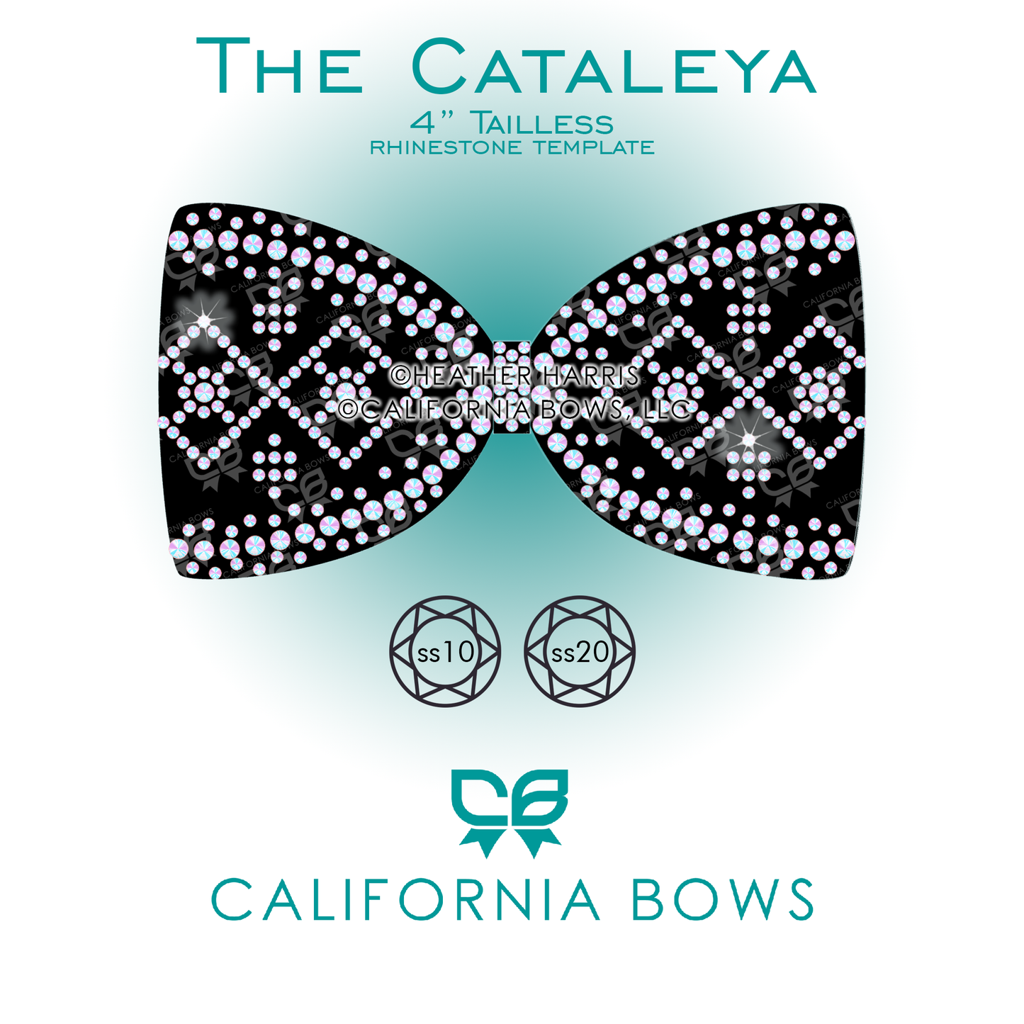 Cataleya 4" Tailless Bow Rhinestone Template Download