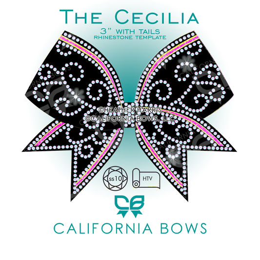 Cecilia 3" Bow Vinyl Rhinestone Template Download