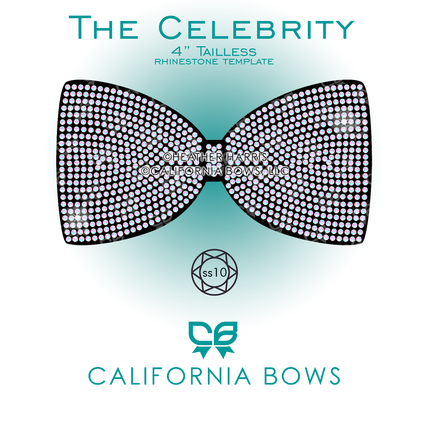Celebrity 4" Tailless Bow Rhinestone Template Download