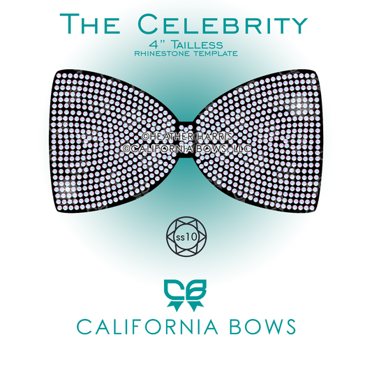 Celebrity 4" Tailless Bow Rhinestone Template Download