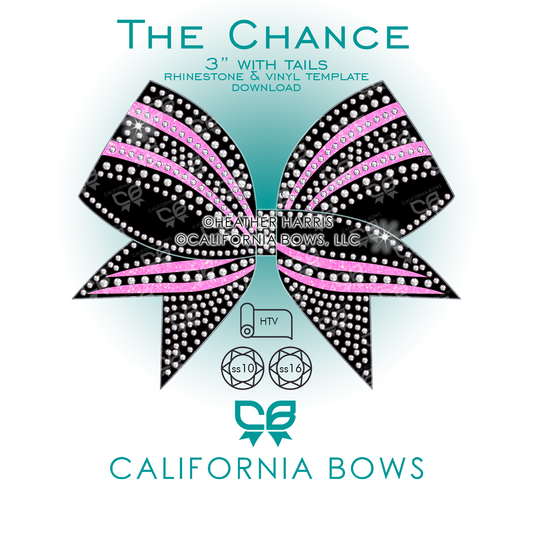 Chance 3" Bow Rhinestone Vinyl Template Download