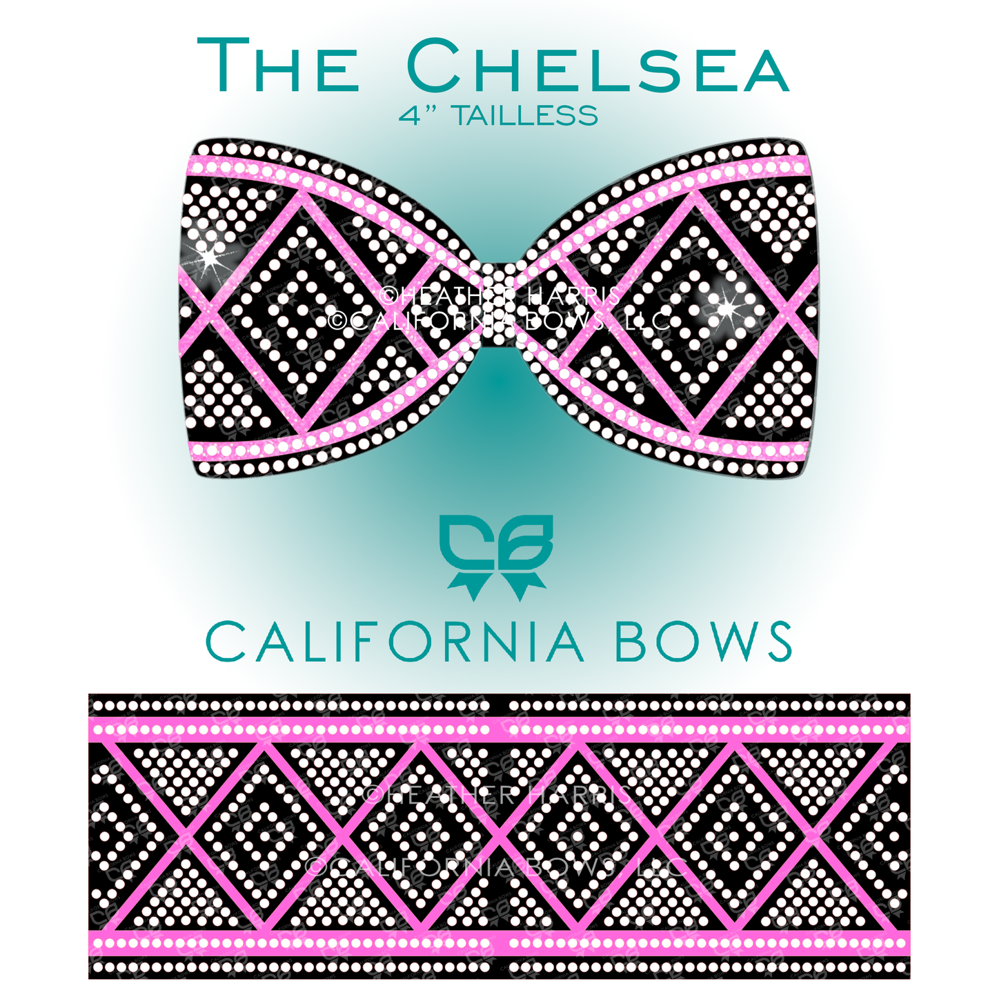 Chelsea 4" Tailless Bow Rhinestone & Vinyl Template Download