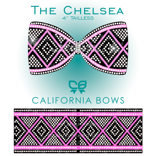 Chelsea 4" Tailless Bow Rhinestone & Vinyl Template Download