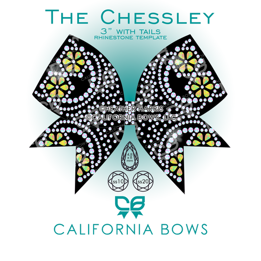 Chessley 3" Bow Rhinestone Template Download