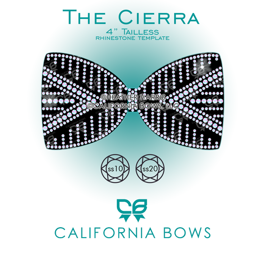 Cierra 4" Tailless Bow Rhinestone Template Download